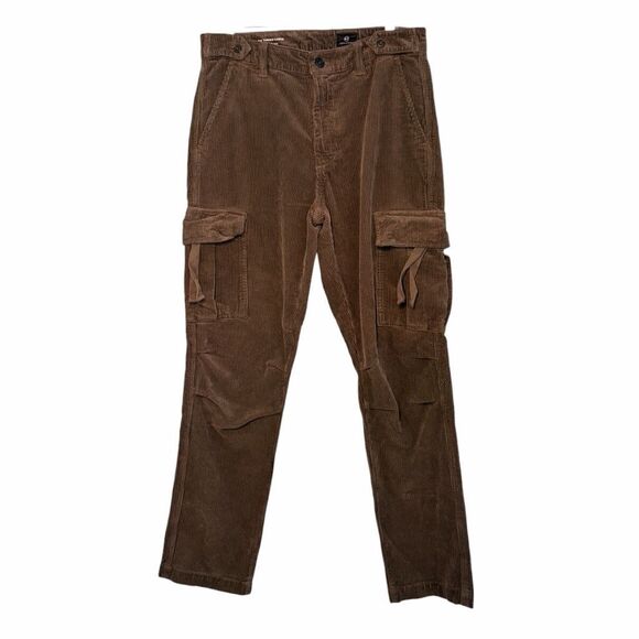 Adriano Goldschmied AG Turner Corduroy Cargo Loose Crop Pant Hunter Green 31x31 - Picture 2 of 10